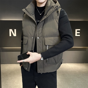 短款连帽马健男 休闲日系面包服保暖外套马甲背心M8082-P130图片