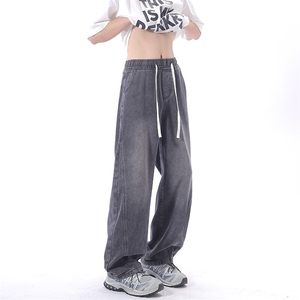 薄款潮牌ins春夏季宽松美式高街休闲做旧牛仔裤图片