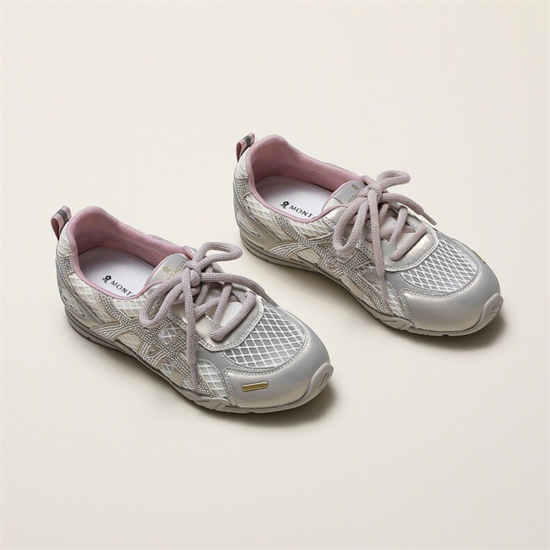 Montagut/梦特娇夏季网面休闲透气德训鞋小众款阿甘鞋时尚，女鞋休闲鞋，上品集物