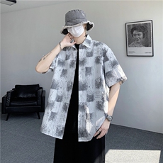 现货在仓！夏季休闲百搭翻领衬衫男抖音得物可送样-EX50556-特P30，男装衬衫，电商A061