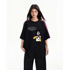 抖音得物高品质二开240克宽松纯棉美式潮牌三条杠织带短袖T恤，男装T恤，电商A486-1