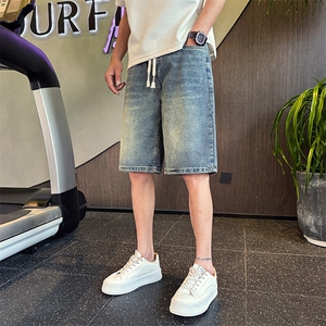 2025新款水洗牛仔短裤 男士复古宽松休闲夏季五分裤男901N03P48图片