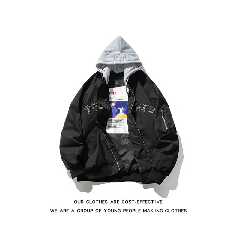 美式复古飞行员夹克男春秋季新款高街hiphop潮牌棒球服外套上衣,男装夹克,星座506A
