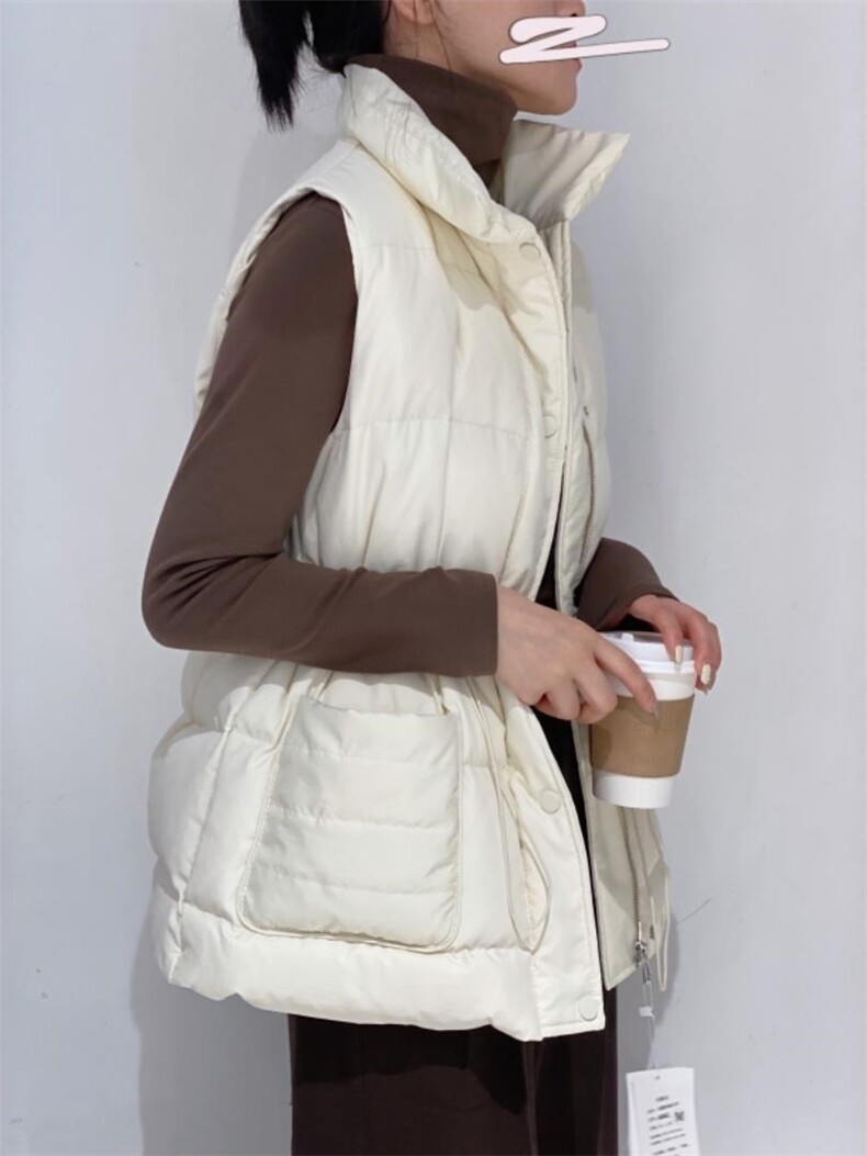 收腰羽绒马甲，女装马甲，驿谷
