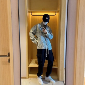 JK8920-P55 cleanfit牛仔外套男女春秋款痞帅炸街穿搭复古图片