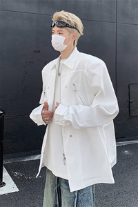 男装衬衫24春季小众金属设计衬衫韩版长袖衬衣XZ514-2-202417-P78图片