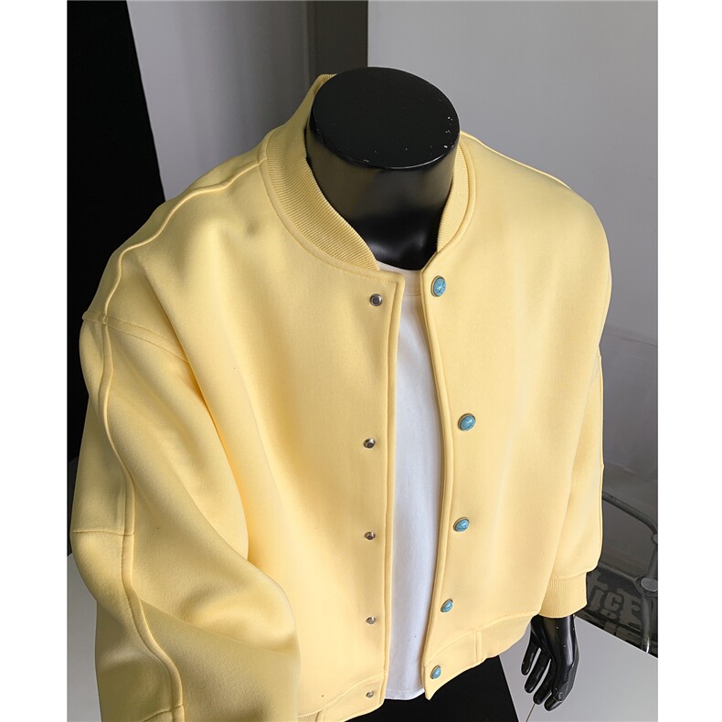 2026420克重磅开衫卫衣boxy短款松绿石棒球衫外套男G1148特P48，女装短外套，电商A339