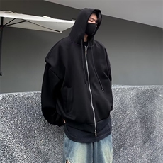 cleanfit开衫垫肩卫衣美式高街男连帽拉链重磅外套衣服WC400-P46，女装短外套，星座1008
