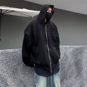 cleanfit开衫垫肩卫衣美式高街男连帽拉链重磅外套衣服WC400-P46图片