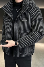 新标50白鸭绒条纹男装皮羽绒服C317-Y826-P295368，男装羽绒服，电商C317
