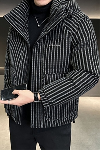 新标50白鸭绒条纹男装皮羽绒服C317-Y826-P295368图片