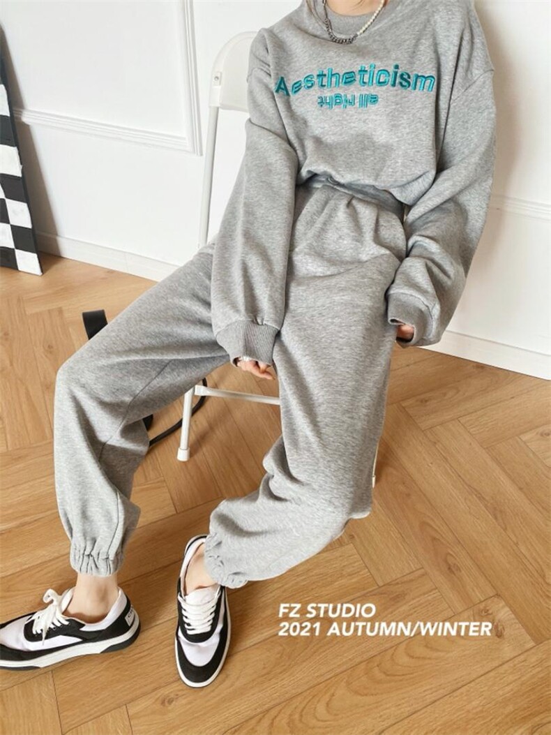 现货，卫衣加绒套装，女装卫衣/绒衫，F/TU