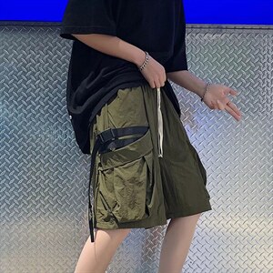 欧美飘带大口袋设计感短裤男女五分裤街头百搭工装裤DK2212P28图片