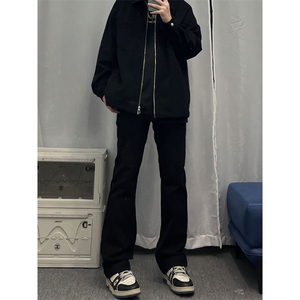 cleanfit弹力纯色修身直筒牛仔裤修身窄版直筒裤显瘦 加绒65图片