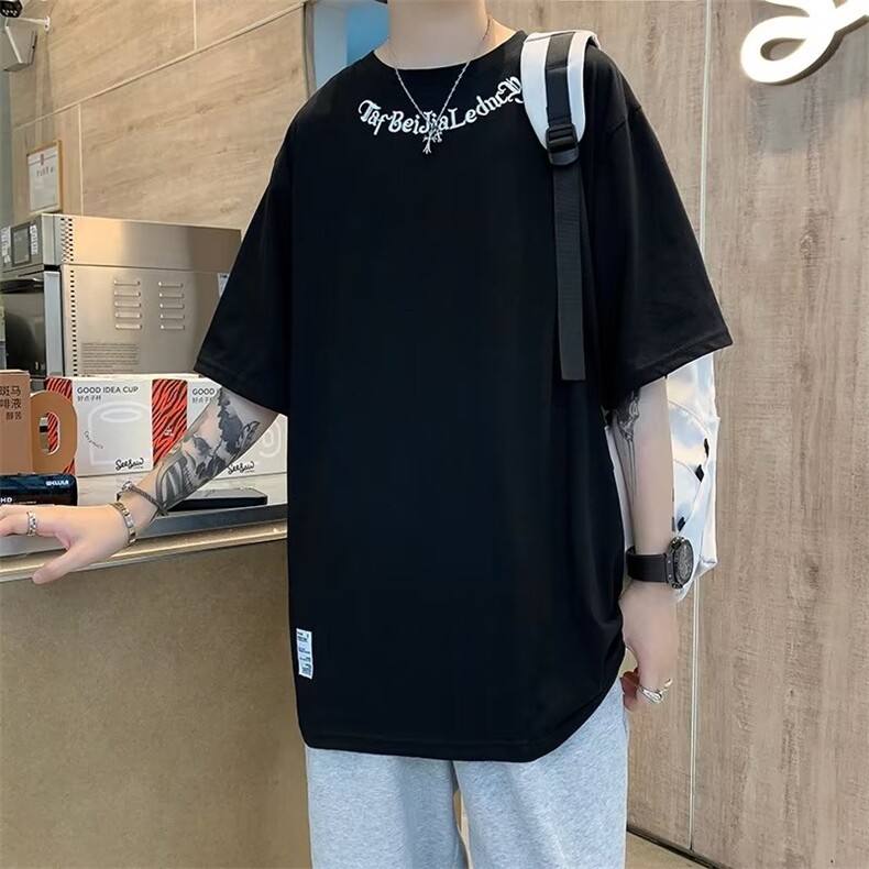 圆领新款文艺夏季潮时尚潮牌印花短袖青春流行潮流标准T恤T881P28,男装T恤,星座1116-2