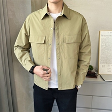 2025秋季店主风新款简约休闲翻领夹克高品质外套男潮JK160-P95，男装夹克，电商A413