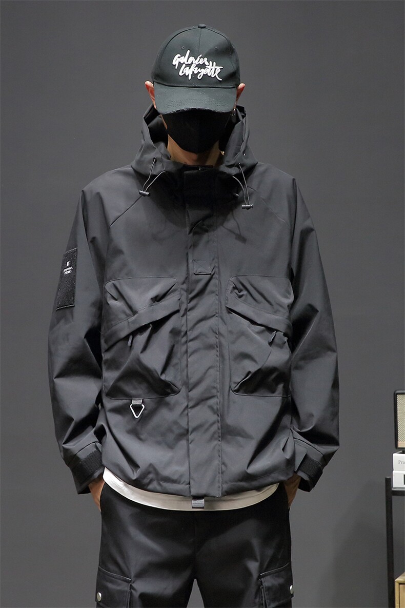 8XL-M特大码冲锋衣防水宽松工装风男夹克外套JK1306P90控118,男装夹克,电商D206-1