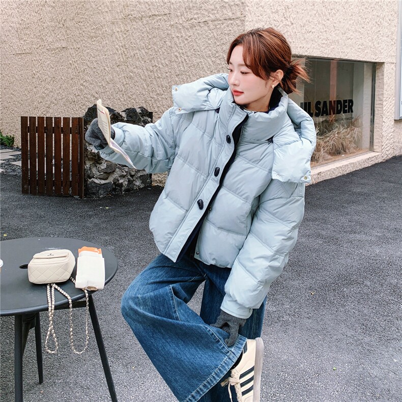 2025冬季新品蓝色牛角扣羽绒服90白鸭绒2C375-2513--P315-k478图片