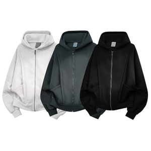 重磅全棉420克工装口袋卫衣拼接连帽开衫外套 RH5330-P65图片