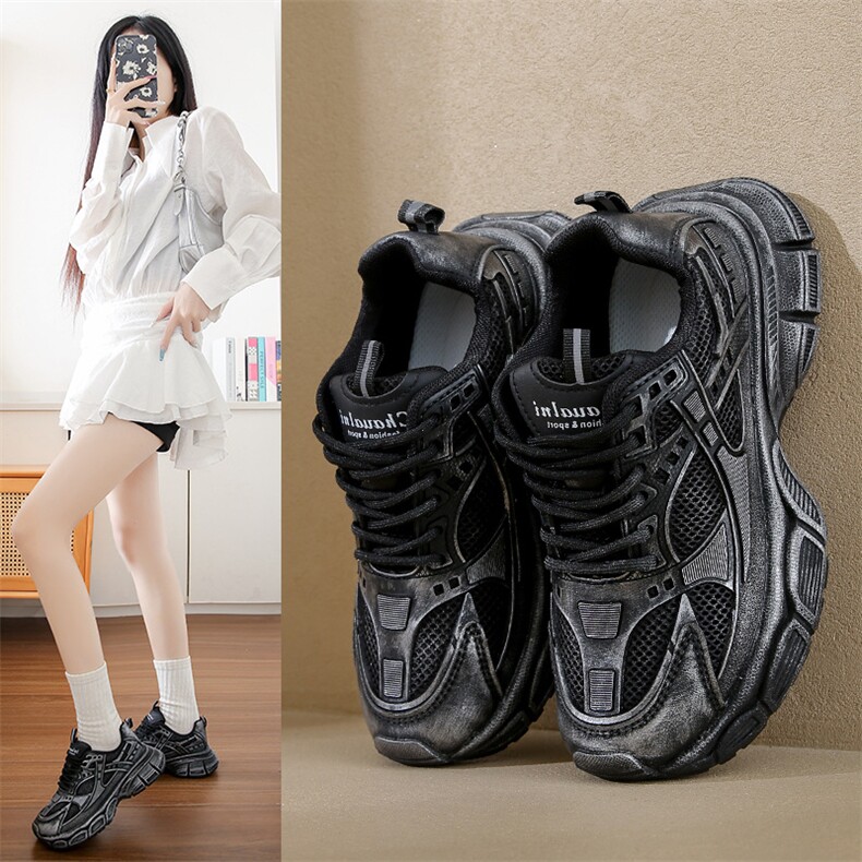 X4348-105韩版新款老爹鞋女2024秋季学生运动跑步鞋休闲鞋图片