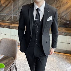 西服套装三件套男士商务休闲正装外套修身宴会结婚礼服格子小西装，男装西服套装，星座505-2（原电商A260-1)