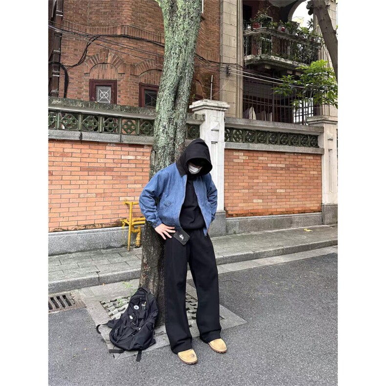 美式复古牛仔工装夹克男秋季高街cleanfit百搭休闲外套LF4009-P65,男装工装外套,星座1008