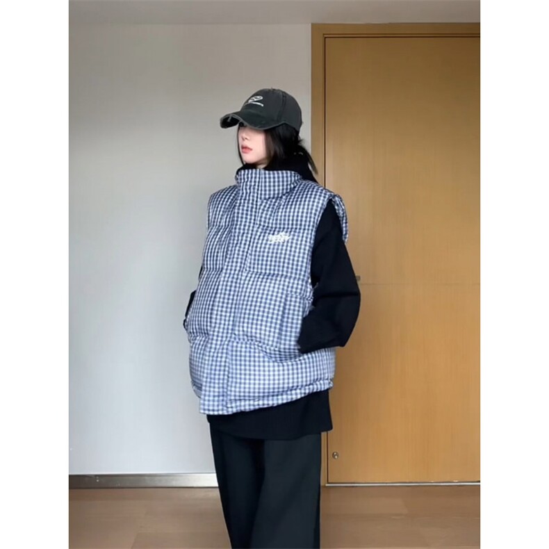 【有货】JK948CC-P75格子马甲棉服男女加厚保暖背心外套,男装背心/马甲,星座1007（原301D）