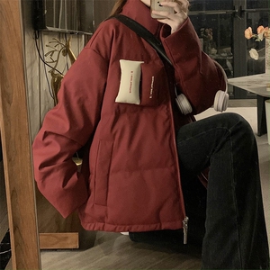 C924-P115 PU皮棉衣2025新款冬季面包服韩系宽松羽绒棉服棉袄外套图片