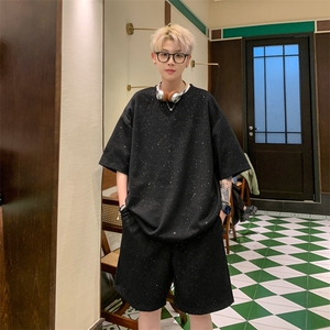 GENIOLAMODE满天星休闲运动套装男士夏季新款青少年帅气潮流搭配图片