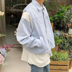 青春流行男夹克文艺潮外套俩件套刺绣带别针Q801P73，男装夹克，星座1116-2