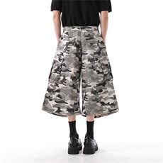 903-AK056-特P55【S-3XL】白迷彩七分短裤2，男装牛仔裤，星座903