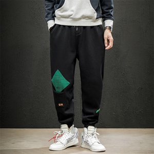 1春季日系撞色哈伦裤健身运动卫裤大码M-5XL休闲裤灰墙K01P55控78图片