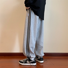 KP700P35港风条纹休闲裤男包边包条宽松大码束脚卫裤，男装休闲裤，星座1204-3