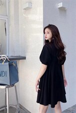 泡泡袖连衣裙，女装连衣裙，LL+