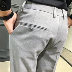 秋冬款纯色西裤男士长裤纯色修身小直筒款K508-P45，男装西裤，星座1012