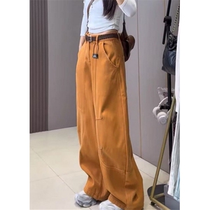 弯刀裤牛仔裤女春秋季新款潮阔腿裤子宽松慵懒风 KG015图片