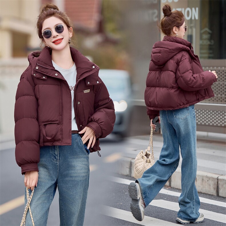 2024新款冬季韩版时尚90%连帽加厚短款羽绒服外套，女装羽绒服，瑶迪依秀