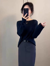 新款防晒针织透气时尚百搭长袖，女装针织衫/毛衣，锦弘羊绒