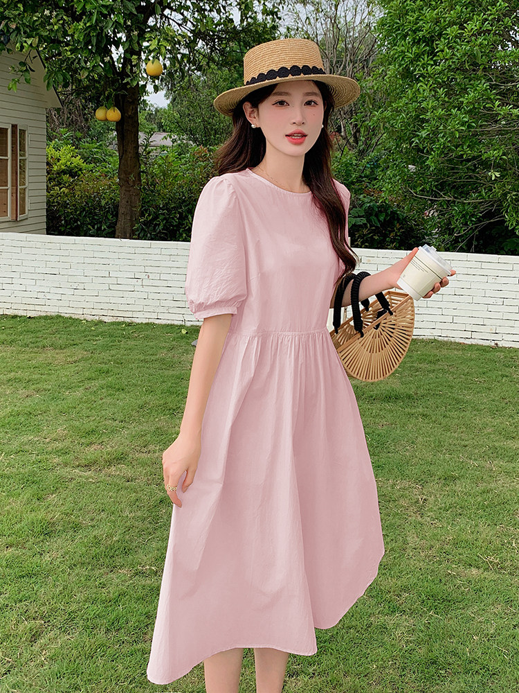夏季新款棉布连衣裙仙女气质宽松显瘦长裙,女装连衣裙,鑫慧