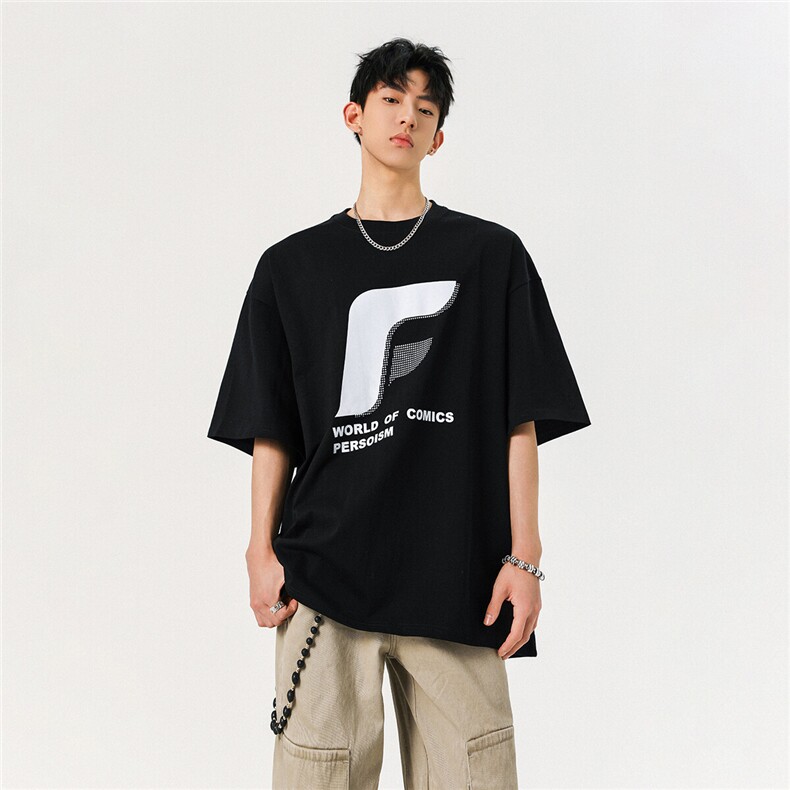 2025夏美式潮牌重磅短袖T恤纯棉情侣半袖宽松tee A025-WD1011-P30图片