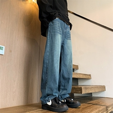 美式高街牛仔裤男女潮牌个性显高休闲裤N2140/P43，男装牛仔裤，电商D202-1