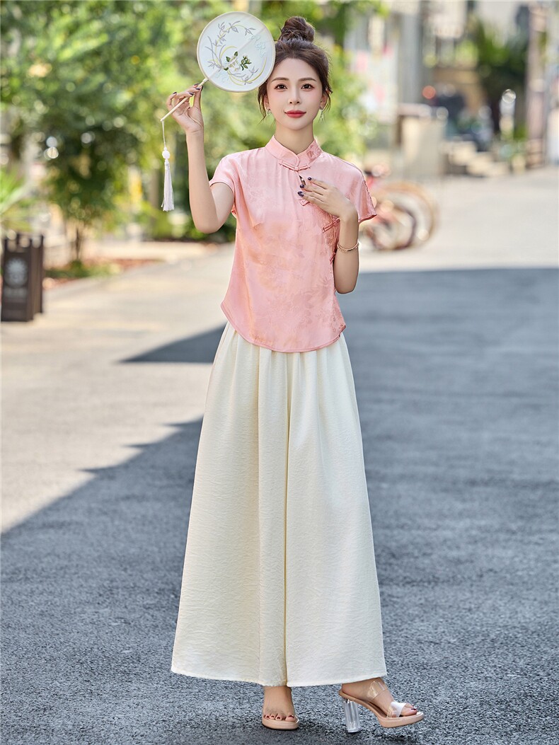中式国风裙裤套装女2025夏季新款气质高端显瘦旗袍巨好看两件套潮,女装套装/套裙,艾仟回(原伊仟回)
