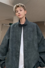 特批P80无差价秋季扎染PU皮外套男痞帅时尚青少年机车服夹克J2618，男装夹克，电商A001-1
