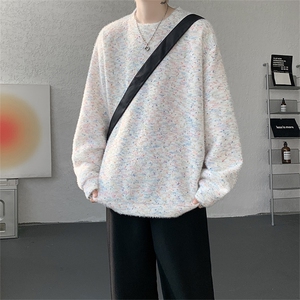 WY10156-特批40 控78 新款圆领简约套头宽松大码卫衣糯米衣服男图片