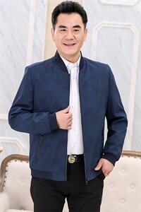 839/P80 中年商务休闲男士夹克衫秋季新款中老年男装休闲棒球服男图片