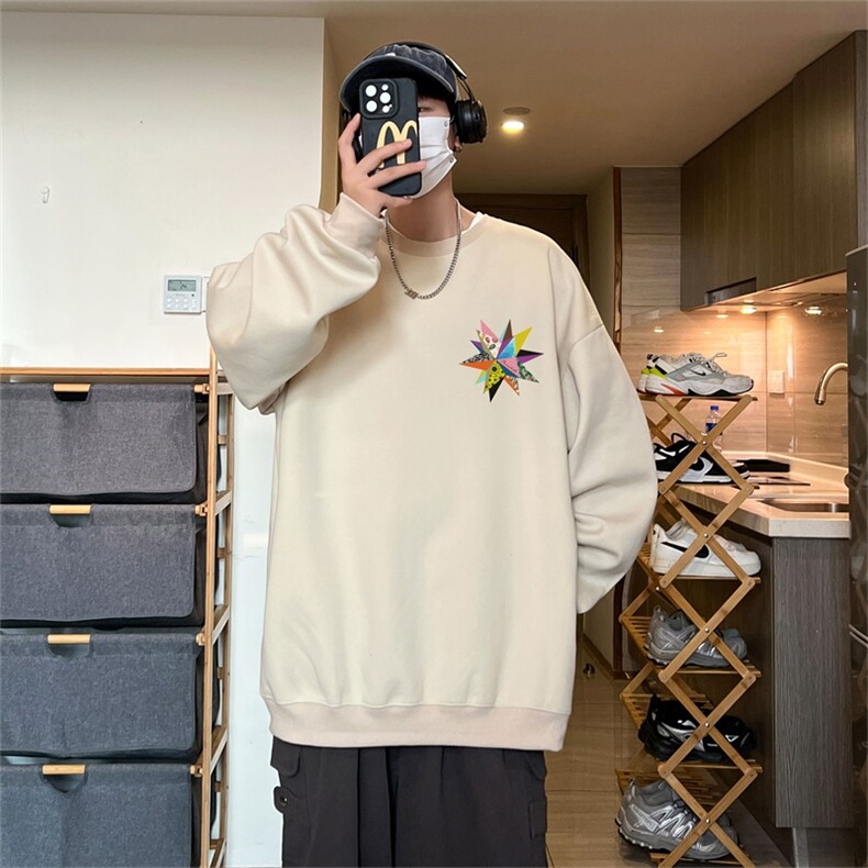 电商DSA028-CTP953100聚酯P28新款潮流百搭圆领印花卫衣限39,男装卫衣,电商A028