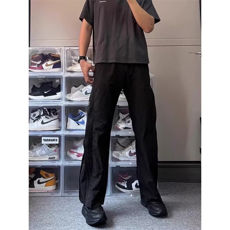 美式工装裤男女夏新款款速干垂感高腰宽松阔腿伞兵裤YK73P42,男装工装外套,星座1013-5