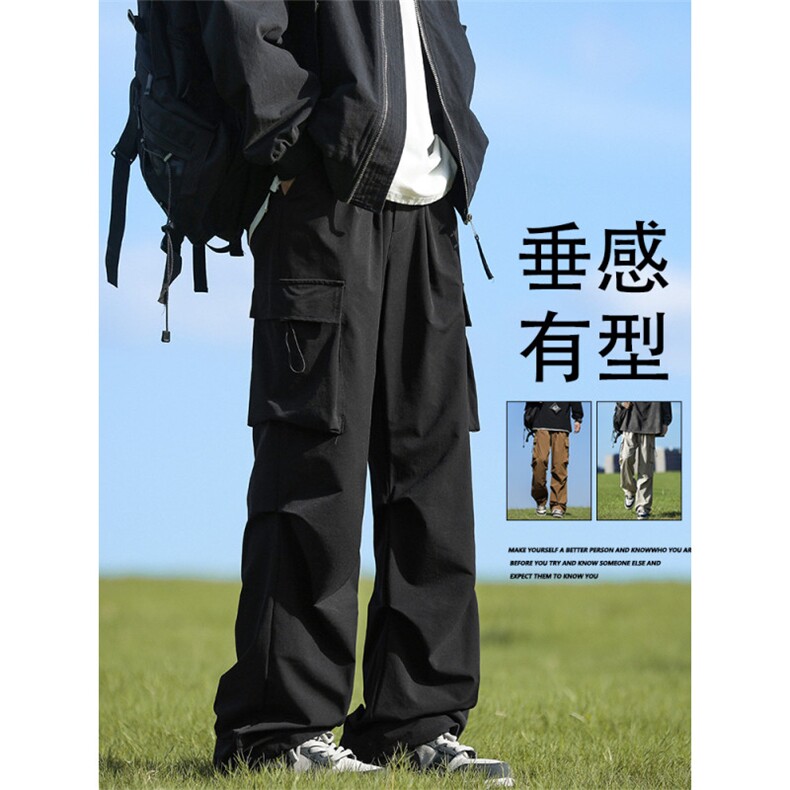 秋季美式宽松工装裤机能时尚百搭直筒宽松休闲裤K210-特批-35,男装休闲裤,星座718-1