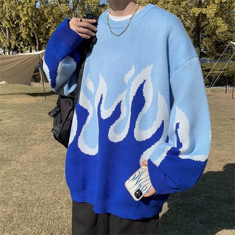 美式街头设计感圆领毛衣男慵懒风休闲针织衫MY9123P45,男装针织衫/毛衣,星座1116-2