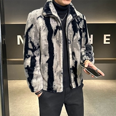冬季男士时尚加厚仿皮草保暖爸爸装商务夹克外套ZX8886-P260，男装夹克，星座1105-3